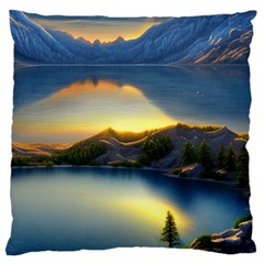 Crimson Sunset Large Cushion Case (one Side) by GardenOfOphir