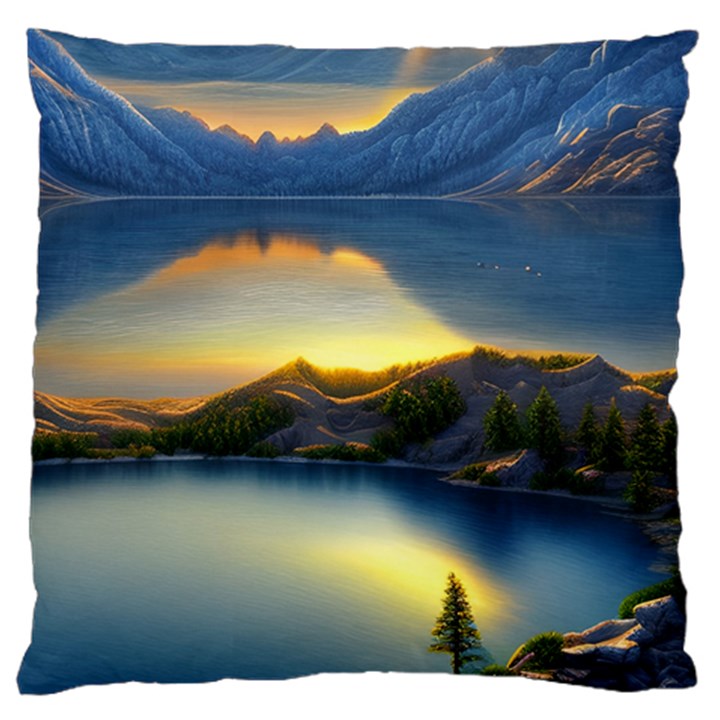 Crimson Sunset Standard Premium Plush Fleece Cushion Case (Two Sides)