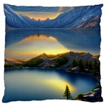 Crimson Sunset Standard Premium Plush Fleece Cushion Case (Two Sides) Back