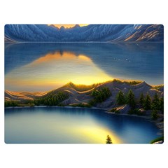 Crimson Sunset One Side Premium Plush Fleece Blanket (extra Small)