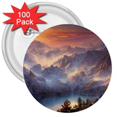 Dusty Sunset 3  Buttons (100 Pack)  by GardenOfOphir