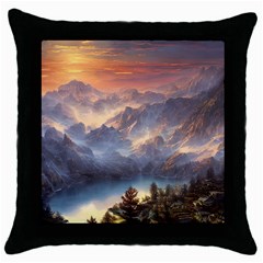 Dusty Sunset Throw Pillow Case (black) by GardenOfOphir