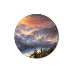 Dusty Sunset Magnet 3  (round) by GardenOfOphir