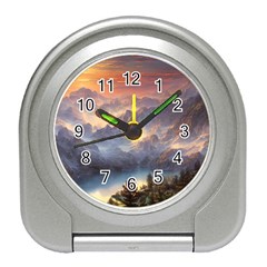 Dusty Sunset Travel Alarm Clock by GardenOfOphir