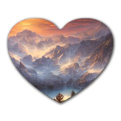 Dusty Sunset Heart Mousepad by GardenOfOphir