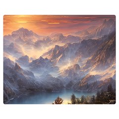 Dusty Sunset One Side Premium Plush Fleece Blanket (medium) by GardenOfOphir