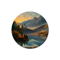 Dazzling Sunset Rubber Coaster (Round)