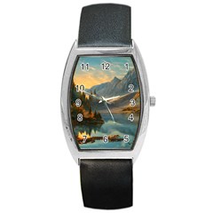 Dazzling Sunset Barrel Style Metal Watch