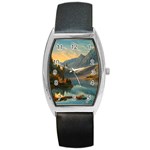 Dazzling Sunset Barrel Style Metal Watch Front