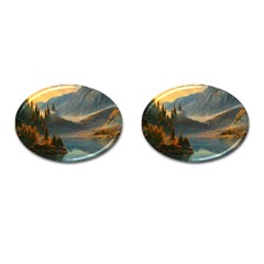 Dazzling Sunset Cufflinks (oval) by GardenOfOphir