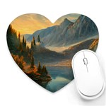 Dazzling Sunset Heart Mousepad Front