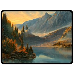 Dazzling Sunset One Side Fleece Blanket (Large)