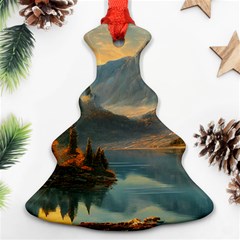 Dazzling Sunset Christmas Tree Ornament (Two Sides)