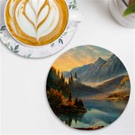 Dazzling Sunset UV Print Round Tile Coaster Front