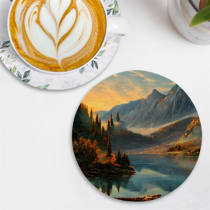 Dazzling Sunset UV Print Round Tile Coaster