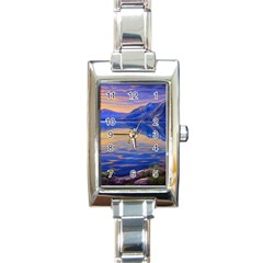 Dramatic Sunset Rectangle Italian Charm Watch by GardenOfOphir