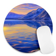 Dramatic Sunset Round Mousepad by GardenOfOphir