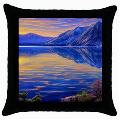 Dramatic Sunset Throw Pillow Case (black) by GardenOfOphir