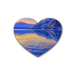 Dramatic Sunset Rubber Coaster (heart) by GardenOfOphir