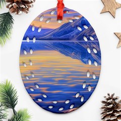 Dramatic Sunset Oval Filigree Ornament (two Sides) by GardenOfOphir