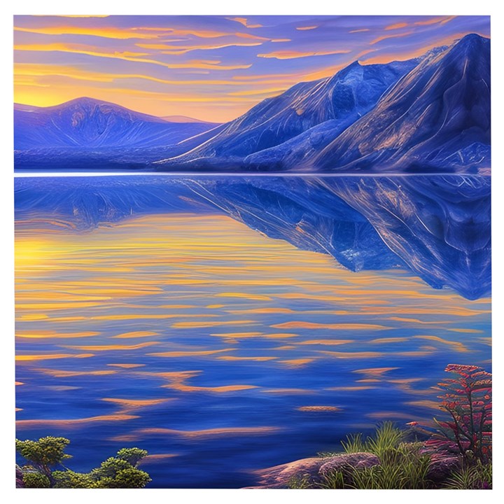 Dramatic Sunset Wooden Puzzle Square