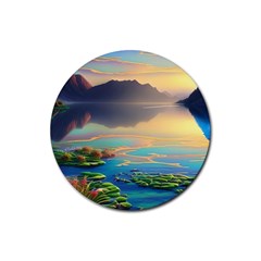 Exquisite Sunset Rubber Round Coaster (4 Pack) by GardenOfOphir