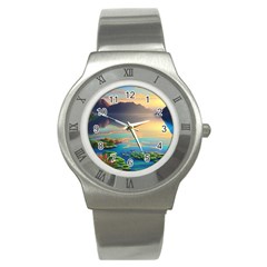 Exquisite Sunset Stainless Steel Watch by GardenOfOphir