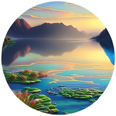 Exquisite Sunset Wooden Puzzle Round by GardenOfOphir