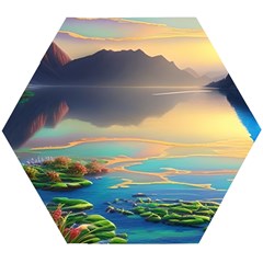 Exquisite Sunset Wooden Puzzle Hexagon by GardenOfOphir