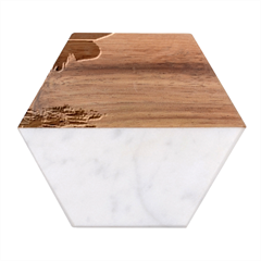 Exquisite Sunset Marble Wood Coaster (hexagon) 