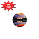 Flaming Sunset 1  Mini Magnet (10 pack)  Front