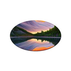 Flaming Sunset Sticker (Oval)