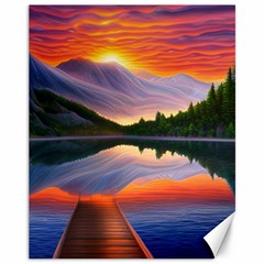 Flaming Sunset Canvas 11  x 14 