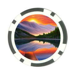 Flaming Sunset Poker Chip Card Guard