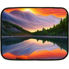 Flaming Sunset Fleece Blanket (Mini)