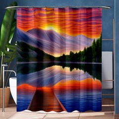 Flaming Sunset Shower Curtain 60  X 72  (medium)  by GardenOfOphir