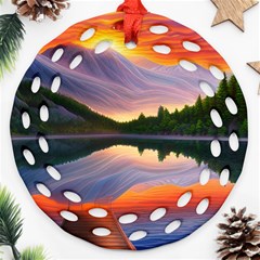 Flaming Sunset Ornament (Round Filigree)