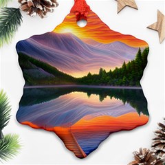 Flaming Sunset Ornament (Snowflake)