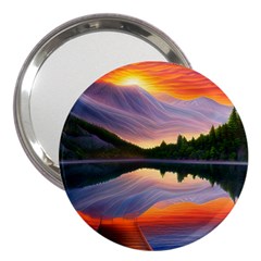 Flaming Sunset 3  Handbag Mirrors