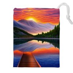 Flaming Sunset Drawstring Pouch (4xl) by GardenOfOphir