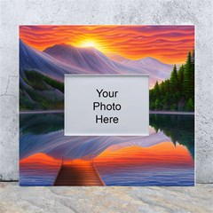 Flaming Sunset White Wall Photo Frame 5  x 7 