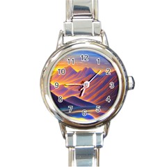 Great Sunset Round Italian Charm Watch by GardenOfOphir