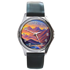 Great Sunset Round Metal Watch by GardenOfOphir