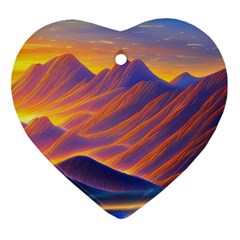 Great Sunset Ornament (heart) by GardenOfOphir