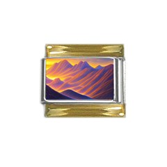 Great Sunset Gold Trim Italian Charm (9mm) by GardenOfOphir