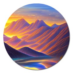 Great Sunset Magnet 5  (round) by GardenOfOphir