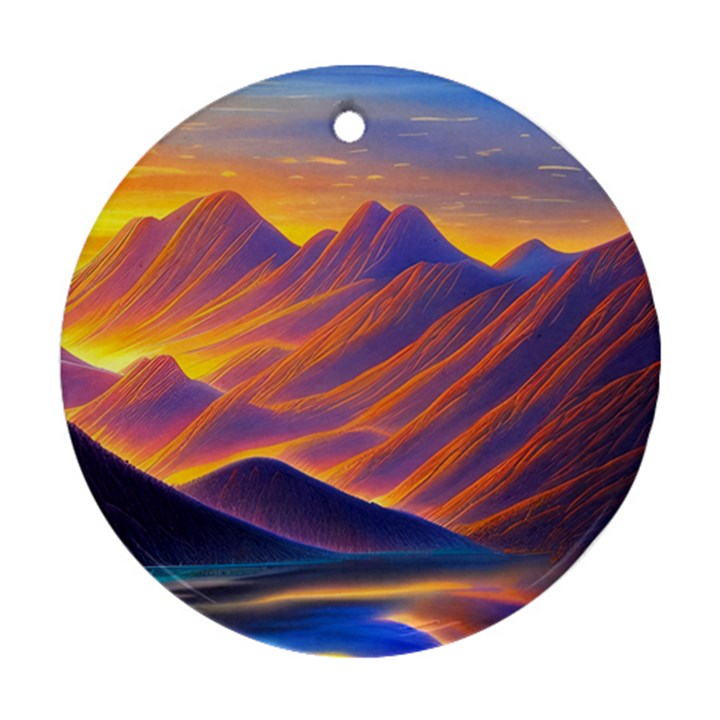 Great Sunset Round Ornament (Two Sides)