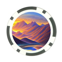 Great Sunset Poker Chip Card Guard by GardenOfOphir