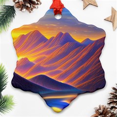 Great Sunset Snowflake Ornament (two Sides) by GardenOfOphir