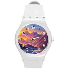 Great Sunset Round Plastic Sport Watch (m) by GardenOfOphir